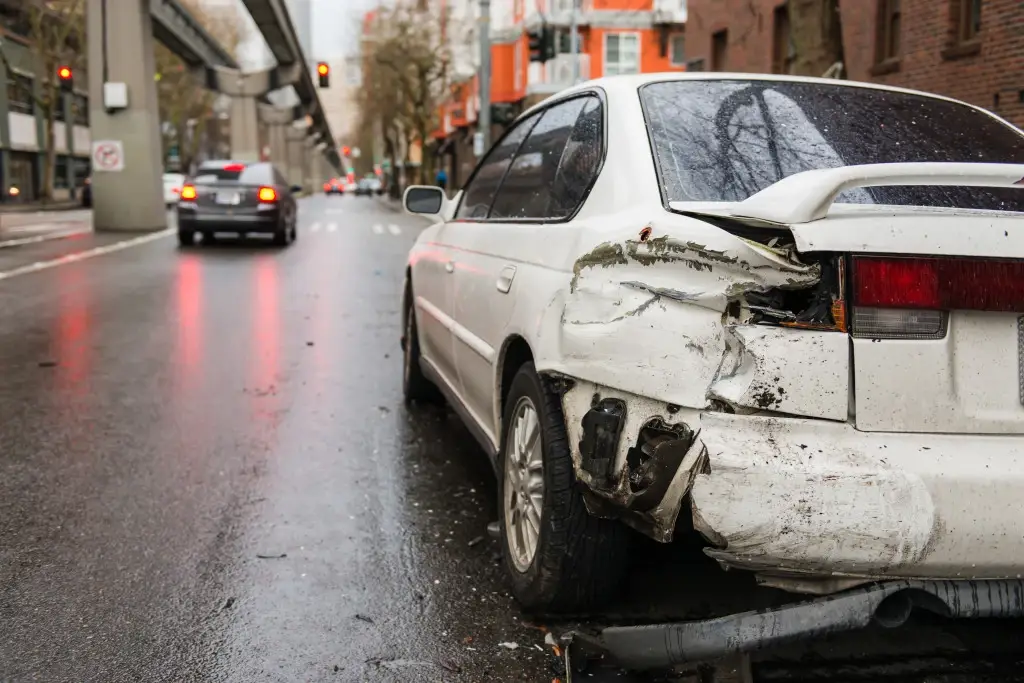 Hit and run accident white car