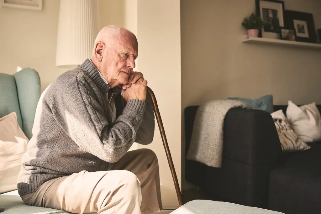 An old man sitting in his home thinking about nursing home abuse in West Virginia