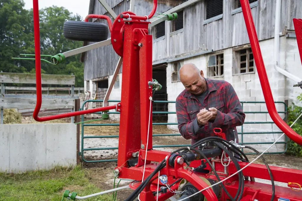 A man hurt due to a farming accident.