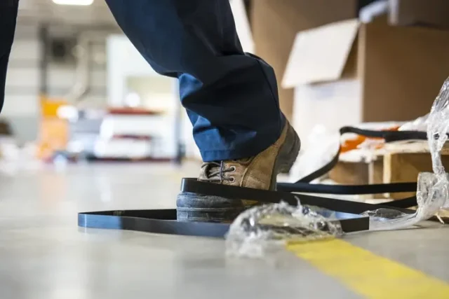 A slip and fall causing an industrial accident.