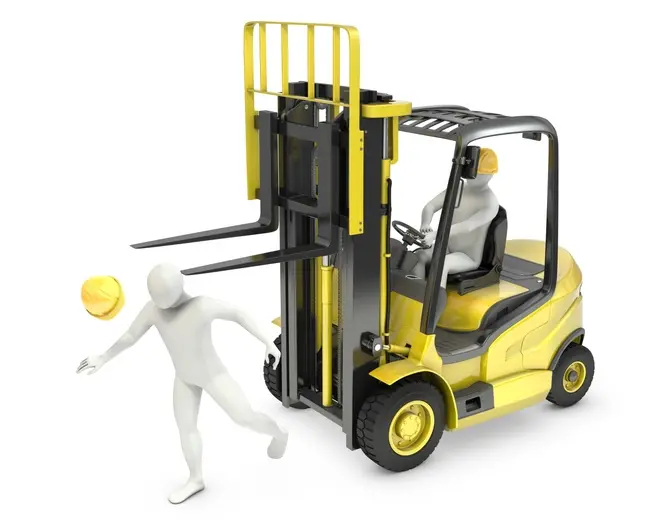 A man struck by a forklift.