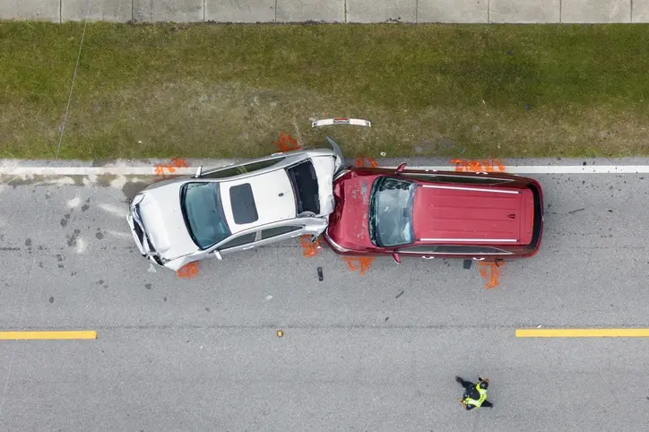 A rear-end accident caused by brake checking.